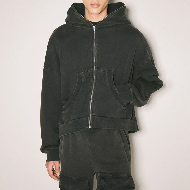 hongfeng distressed zip up hoodies supplier